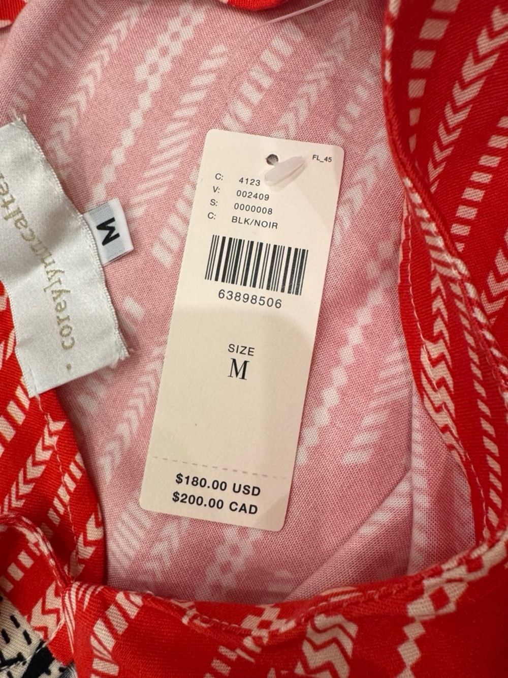 Anthropologie Two-Tone Red and Black Animal-Print Wide-Leg Jumpsuit - Picture 3 of 12